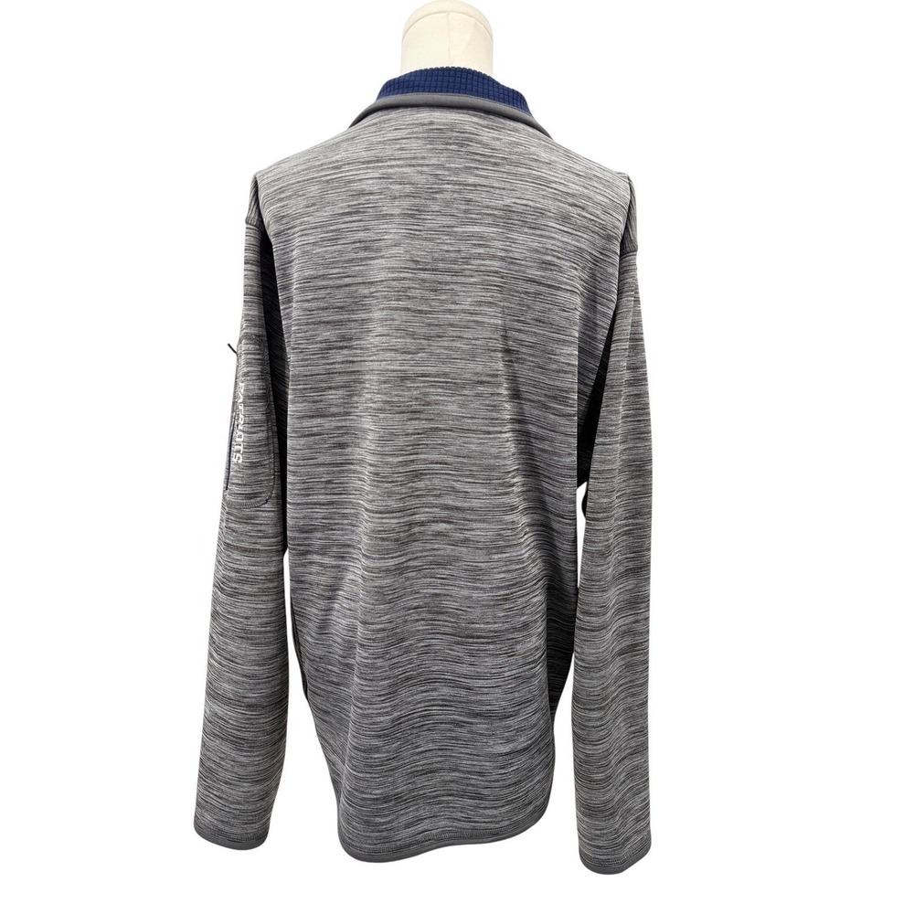New England Patriots Quarter Zip Pullover Mens XL Gray NFL GIII Jacket Pockets - Picture 2 of 15